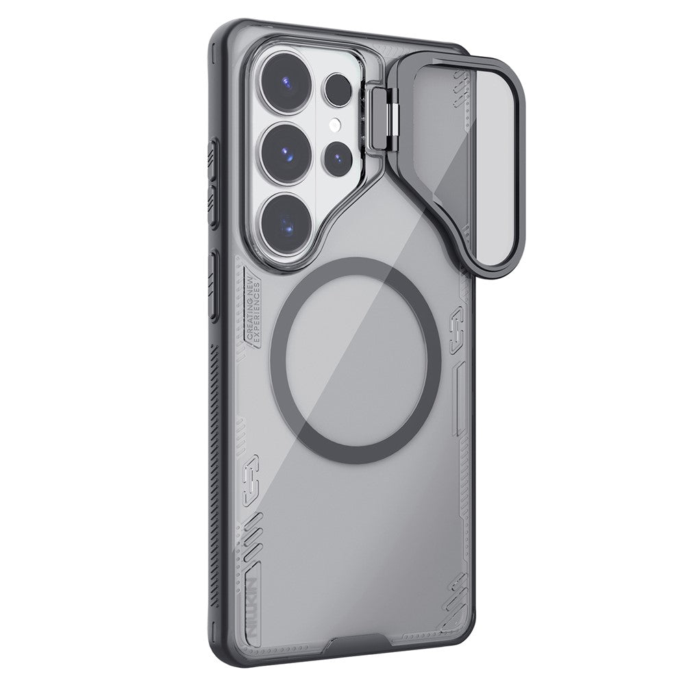 NILLKIN Iceblade CamProp For Samsung Galaxy S26 Ultra Magnetic Case Clear Lens Lid Kickstand PC TPU Phone Cover