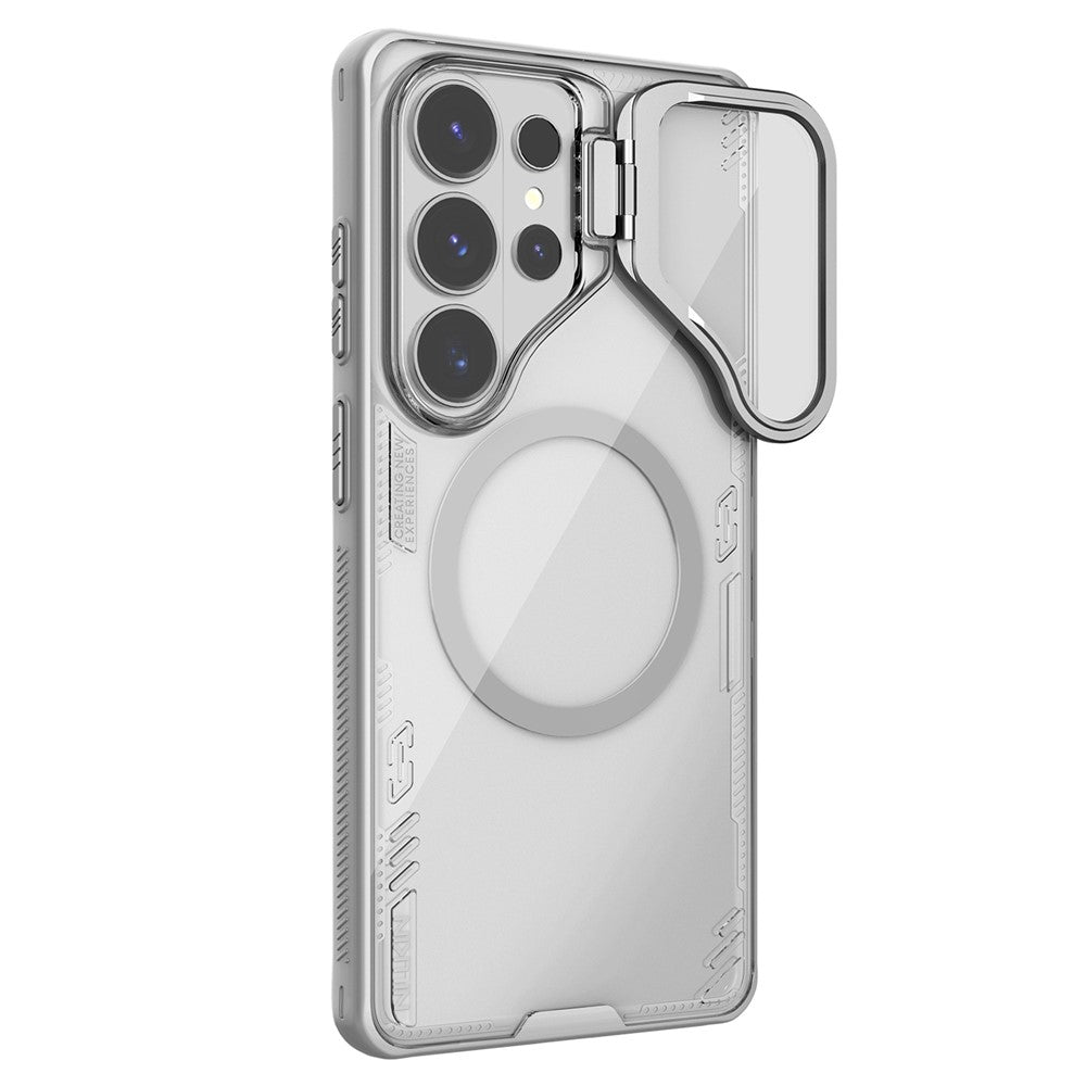 NILLKIN Iceblade CamProp For Samsung Galaxy S26 Ultra Magnetic Case Clear Lens Lid Kickstand PC TPU Phone Cover