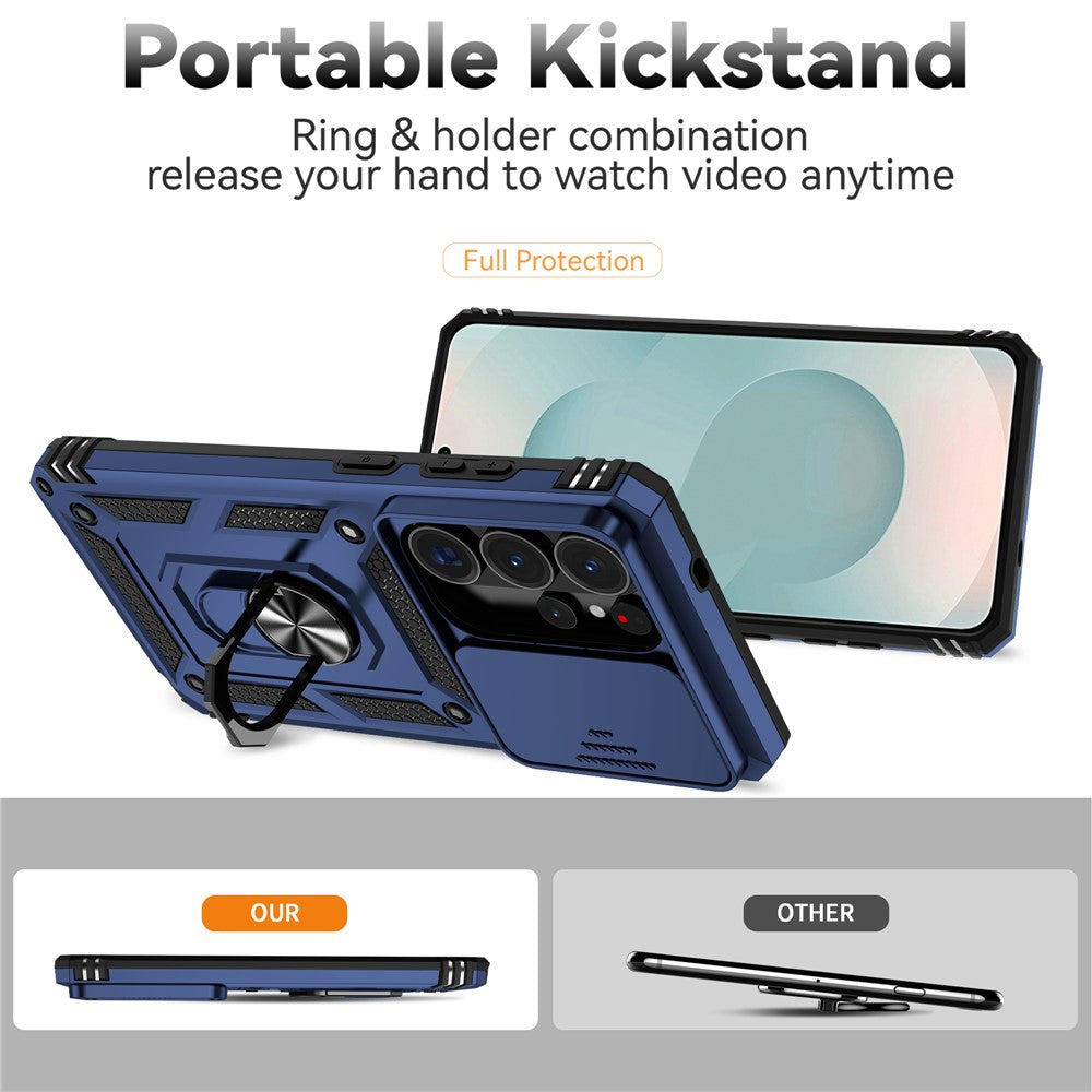 For Samsung Galaxy S26 Ultra Case PC + TPU Phone Cover with Lens Protection Kickstand