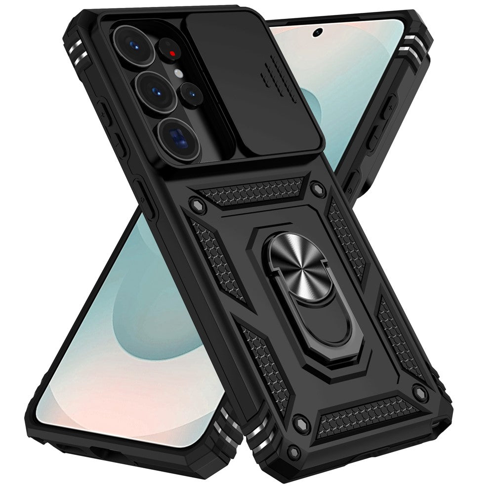 For Samsung Galaxy S26 Ultra Case PC + TPU Phone Cover with Lens Protection Kickstand
