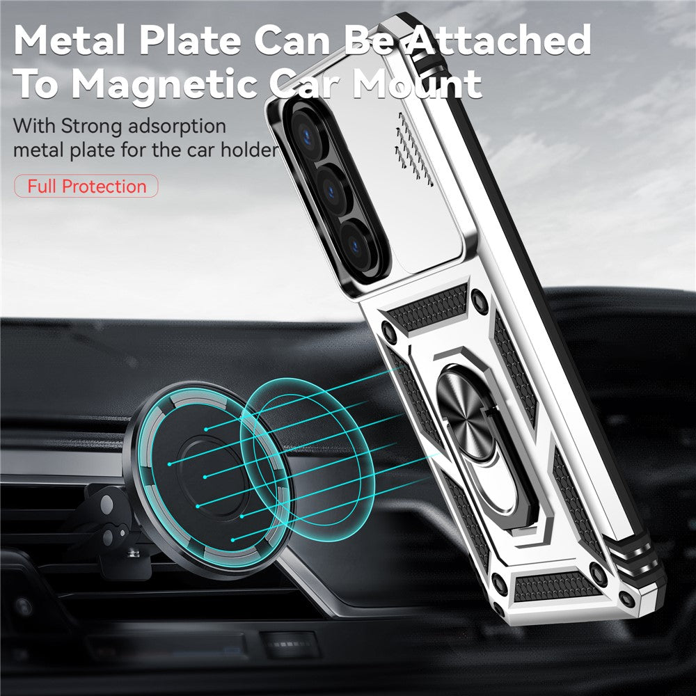 For Samsung Galaxy S26+ Case PC + TPU Phone Cover with Lens Protection Kickstand