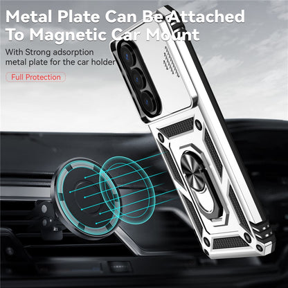 For Samsung Galaxy S26+ Case PC + TPU Phone Cover with Lens Protection Kickstand
