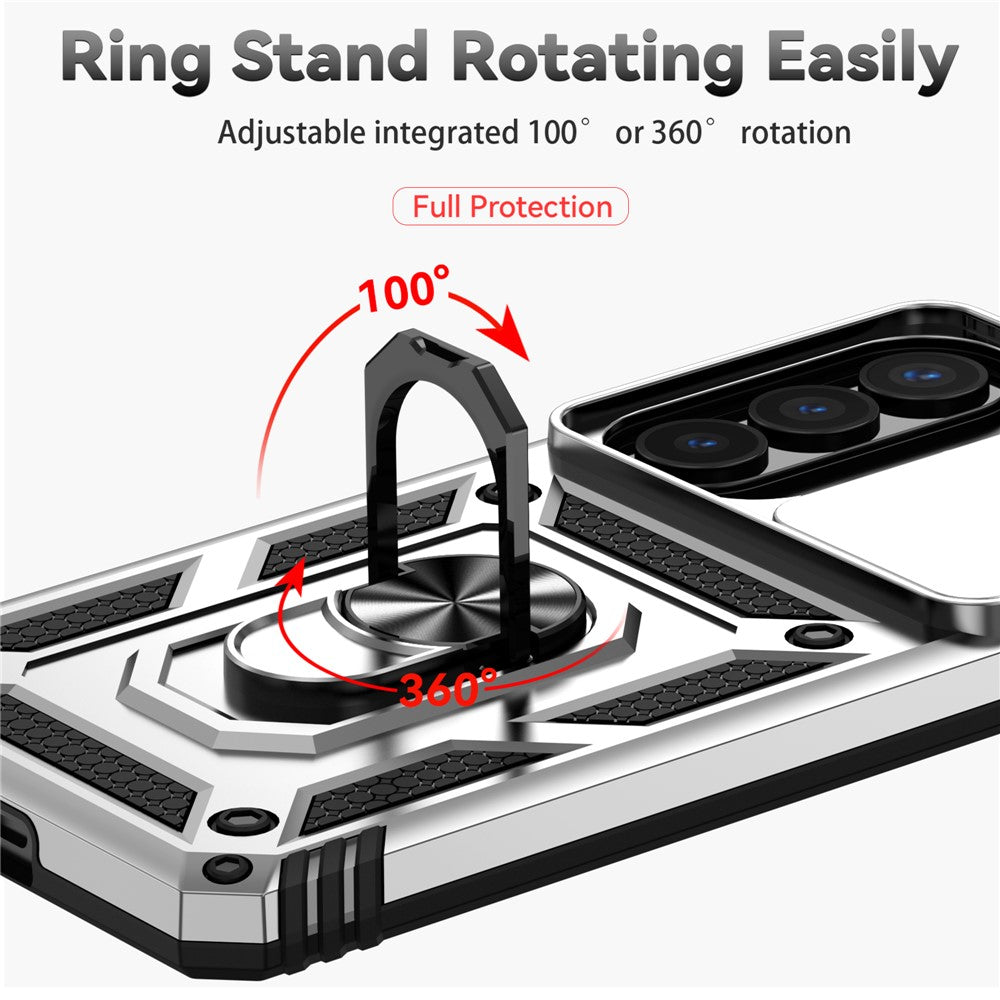 For Samsung Galaxy S26+ Case PC + TPU Phone Cover with Lens Protection Kickstand