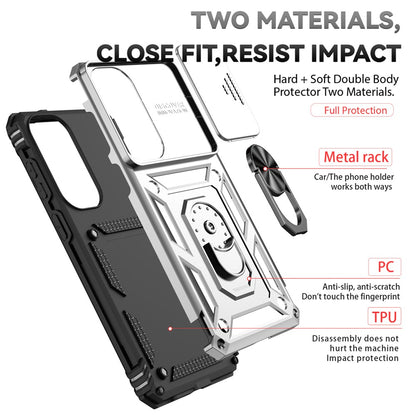 For Samsung Galaxy S26+ Case PC + TPU Phone Cover with Lens Protection Kickstand