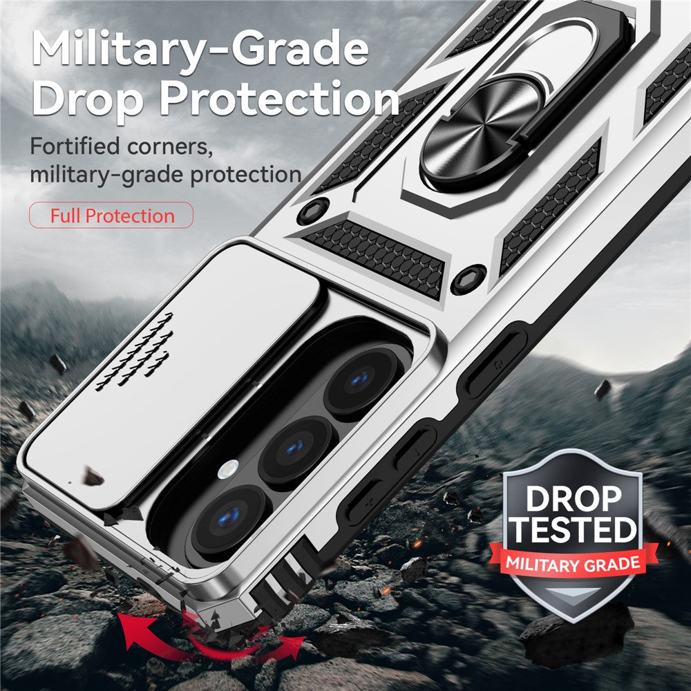 For Samsung Galaxy S26+ Case PC + TPU Phone Cover with Lens Protection Kickstand