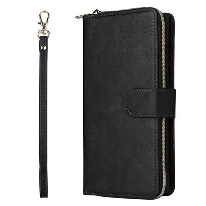 For Samsung Galaxy S26 Ultra Case Zipper Pocket 9 Card Slots PU Leather Phone Cover with Hand Strap