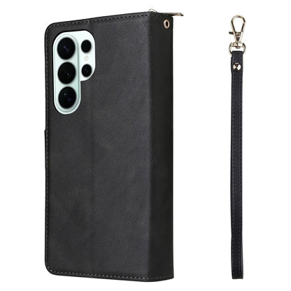 For Samsung Galaxy S26 Ultra Case Zipper Pocket 9 Card Slots PU Leather Phone Cover with Hand Strap