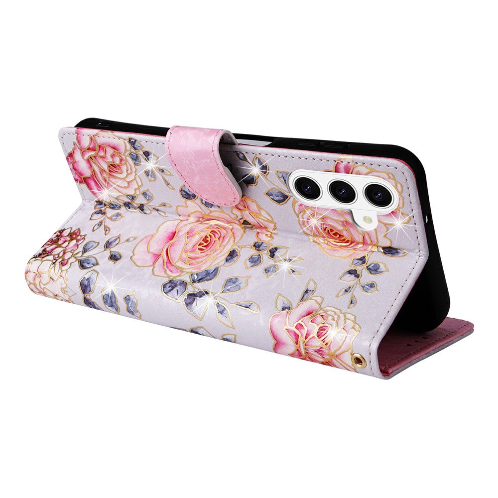 For Samsung Galaxy S26+ Case RFID Blocking Flower Leather Phone Cover