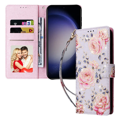 For Samsung Galaxy S26+ Case RFID Blocking Flower Leather Phone Cover