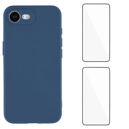WANLONFENG For iPhone 17e / 16e Case  ZB1 Series Precise Cutouts Straight Edge TPU Phone Cover with 2Pcs Tempered Glass Films