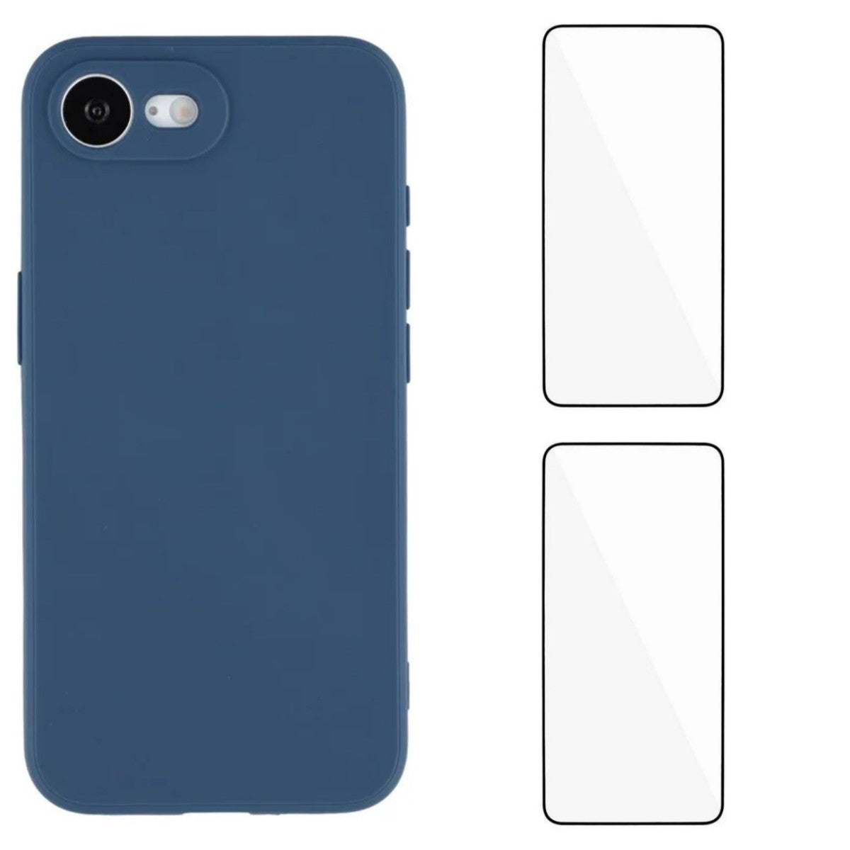 WANLONFENG For iPhone 17e / 16e Case  ZB1 Series Precise Cutouts Straight Edge TPU Phone Cover with 2Pcs Tempered Glass Films