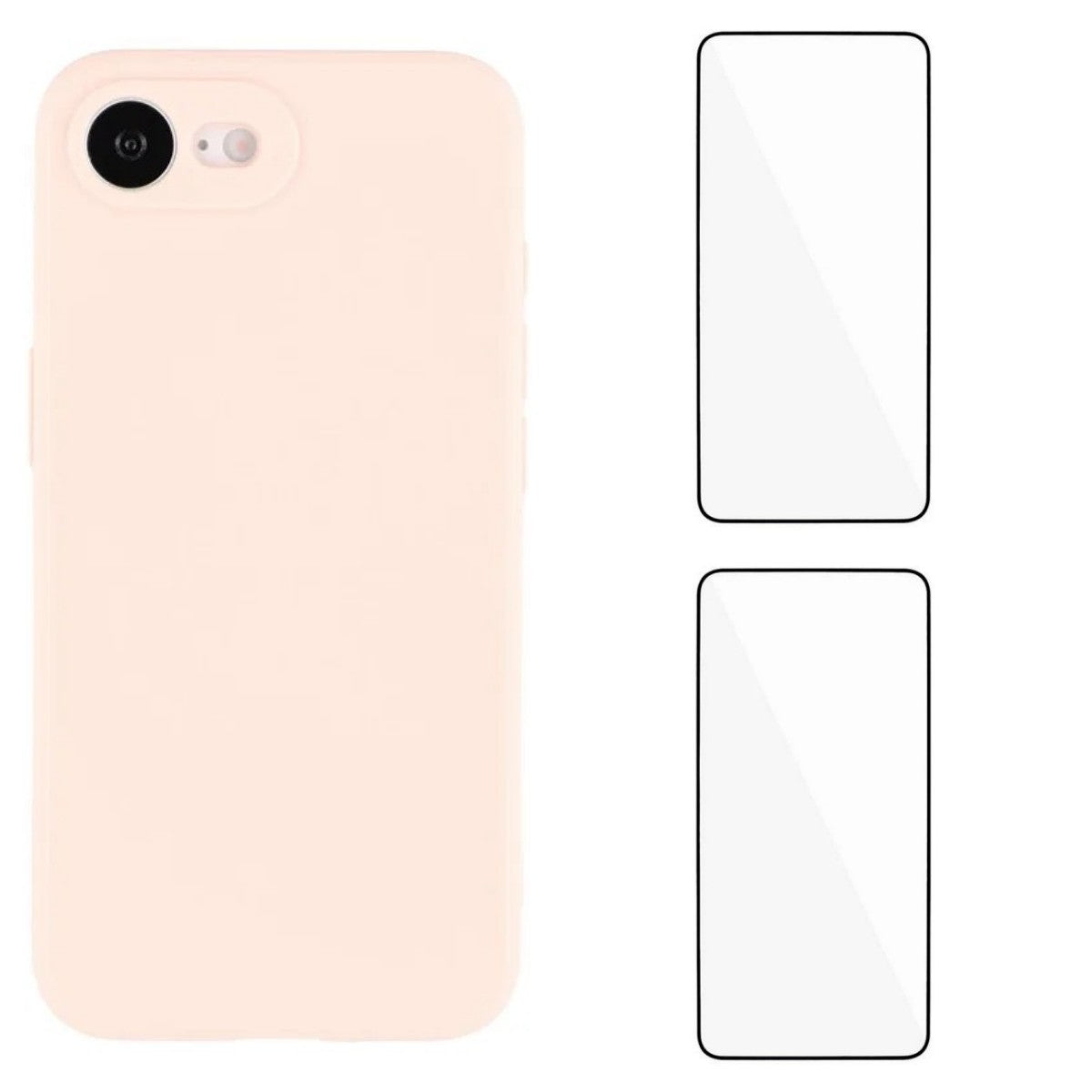 WANLONFENG For iPhone 17e / 16e Case  ZB1 Series Precise Cutouts Straight Edge TPU Phone Cover with 2Pcs Tempered Glass Films