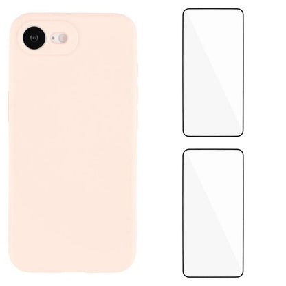 WANLONFENG For iPhone 17e / 16e Case  ZB1 Series Precise Cutouts Straight Edge TPU Phone Cover with 2Pcs Tempered Glass Films