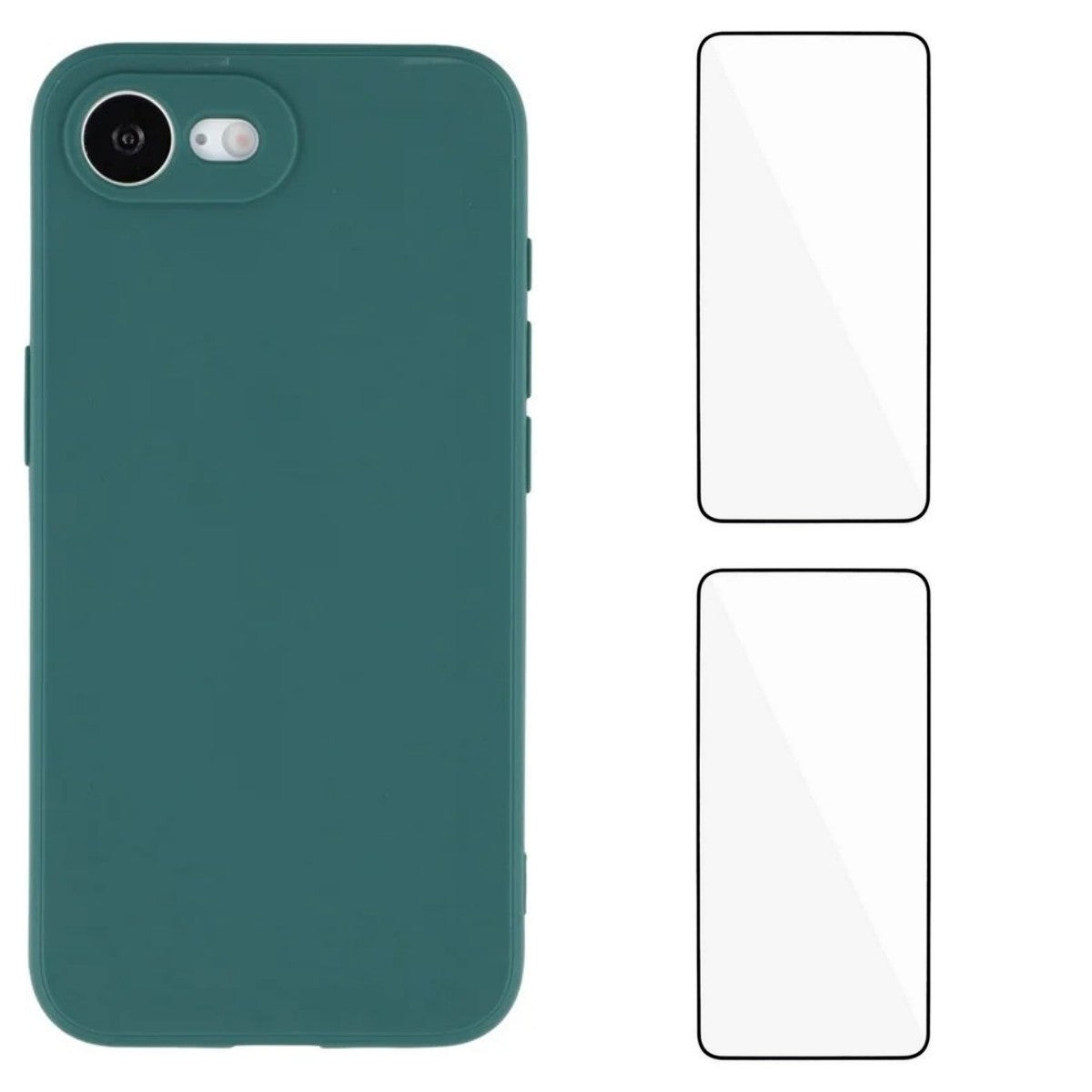 WANLONFENG For iPhone 17e / 16e Case  ZB1 Series Precise Cutouts Straight Edge TPU Phone Cover with 2Pcs Tempered Glass Films