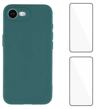 WANLONFENG For iPhone 17e / 16e Case  ZB1 Series Precise Cutouts Straight Edge TPU Phone Cover with 2Pcs Tempered Glass Films