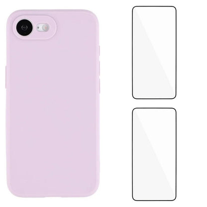 WANLONFENG For iPhone 17e / 16e Case  ZB1 Series Precise Cutouts Straight Edge TPU Phone Cover with 2Pcs Tempered Glass Films