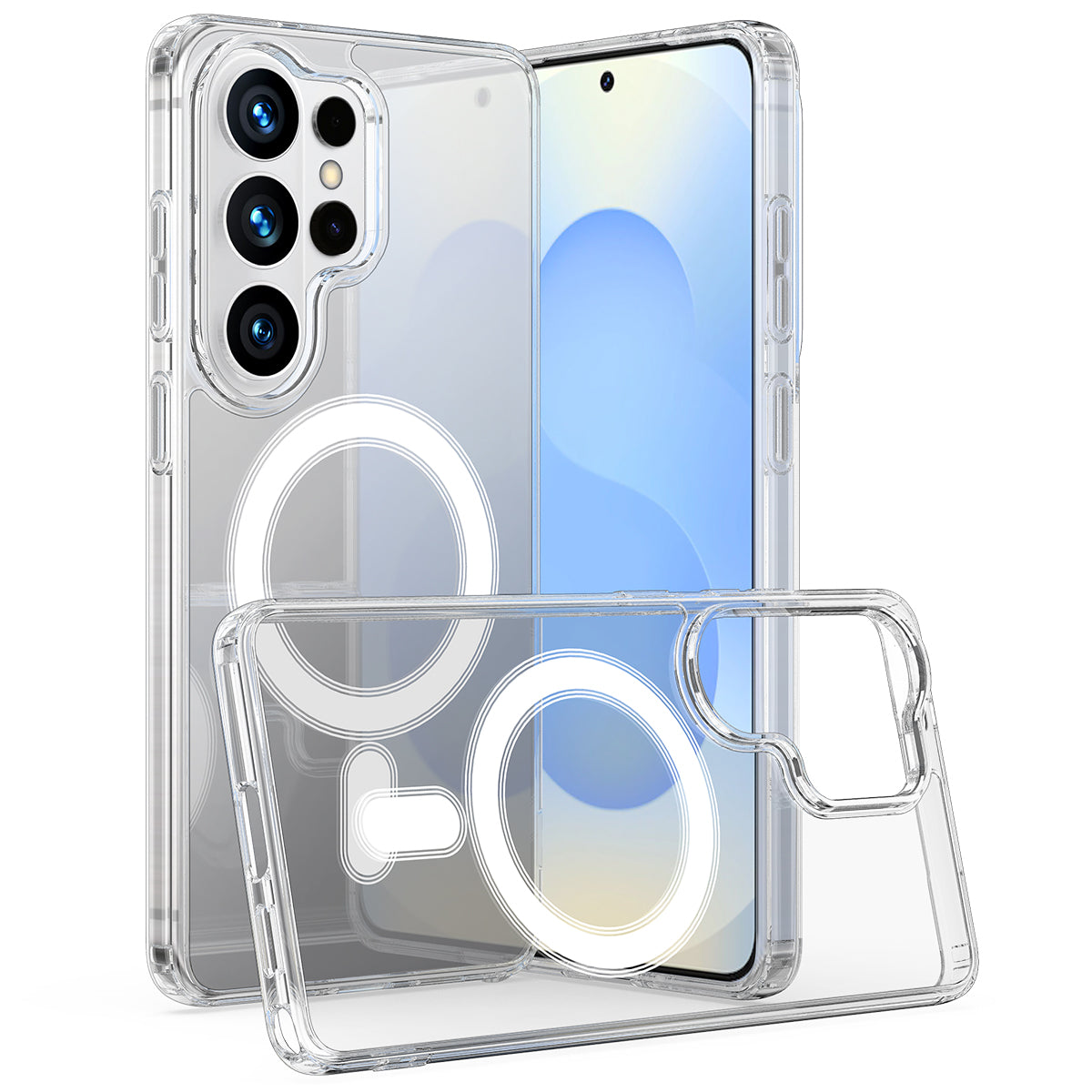 For Samsung Galaxy S26 Ultra Clear Phone Magnetic Case TPU+Acrylic Back Cover