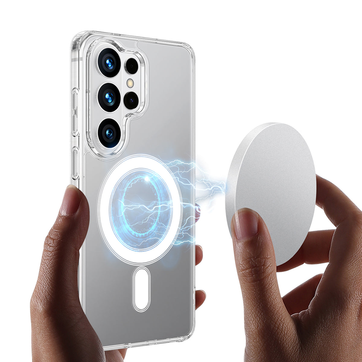 For Samsung Galaxy S26 Ultra Clear Phone Magnetic Case TPU+Acrylic Back Cover