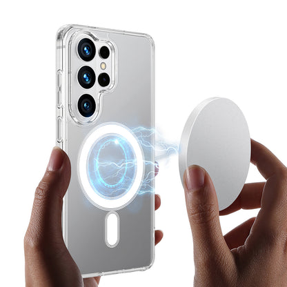 For Samsung Galaxy S26 Ultra Clear Phone Magnetic Case TPU+Acrylic Back Cover