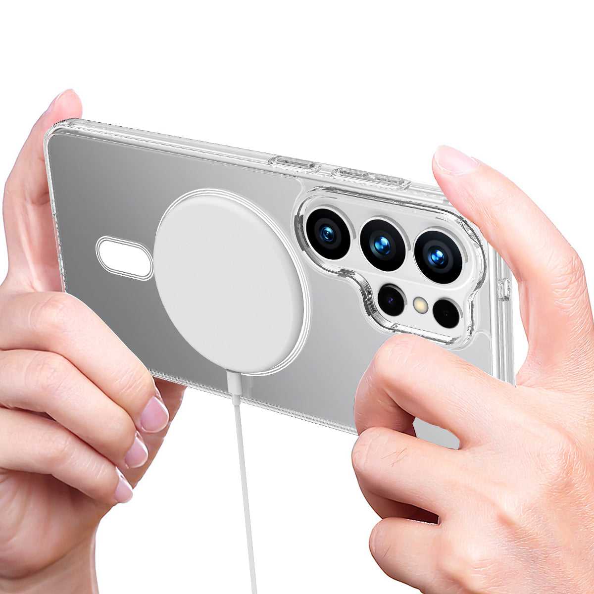 For Samsung Galaxy S26 Ultra Clear Phone Magnetic Case TPU+Acrylic Back Cover