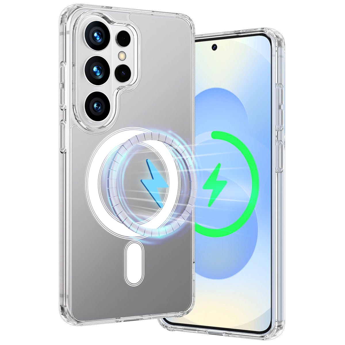 For Samsung Galaxy S26 Ultra Clear Phone Magnetic Case TPU+Acrylic Back Cover