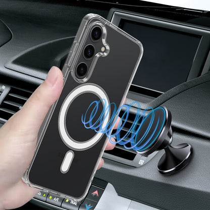 For Samsung Galaxy S26+ Clear Phone Magnetic Case TPU+Acrylic Back Cover