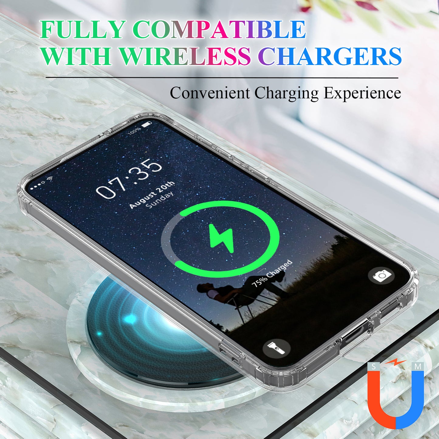 For Samsung Galaxy S26+ Clear Phone Magnetic Case TPU+Acrylic Back Cover