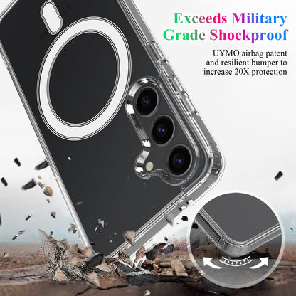 For Samsung Galaxy S26+ Clear Phone Magnetic Case TPU+Acrylic Back Cover
