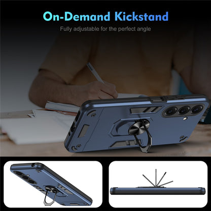 For Samsung Galaxy S26+ Case PC + TPU Drop Defend Phone Cover with Ring Kickstand