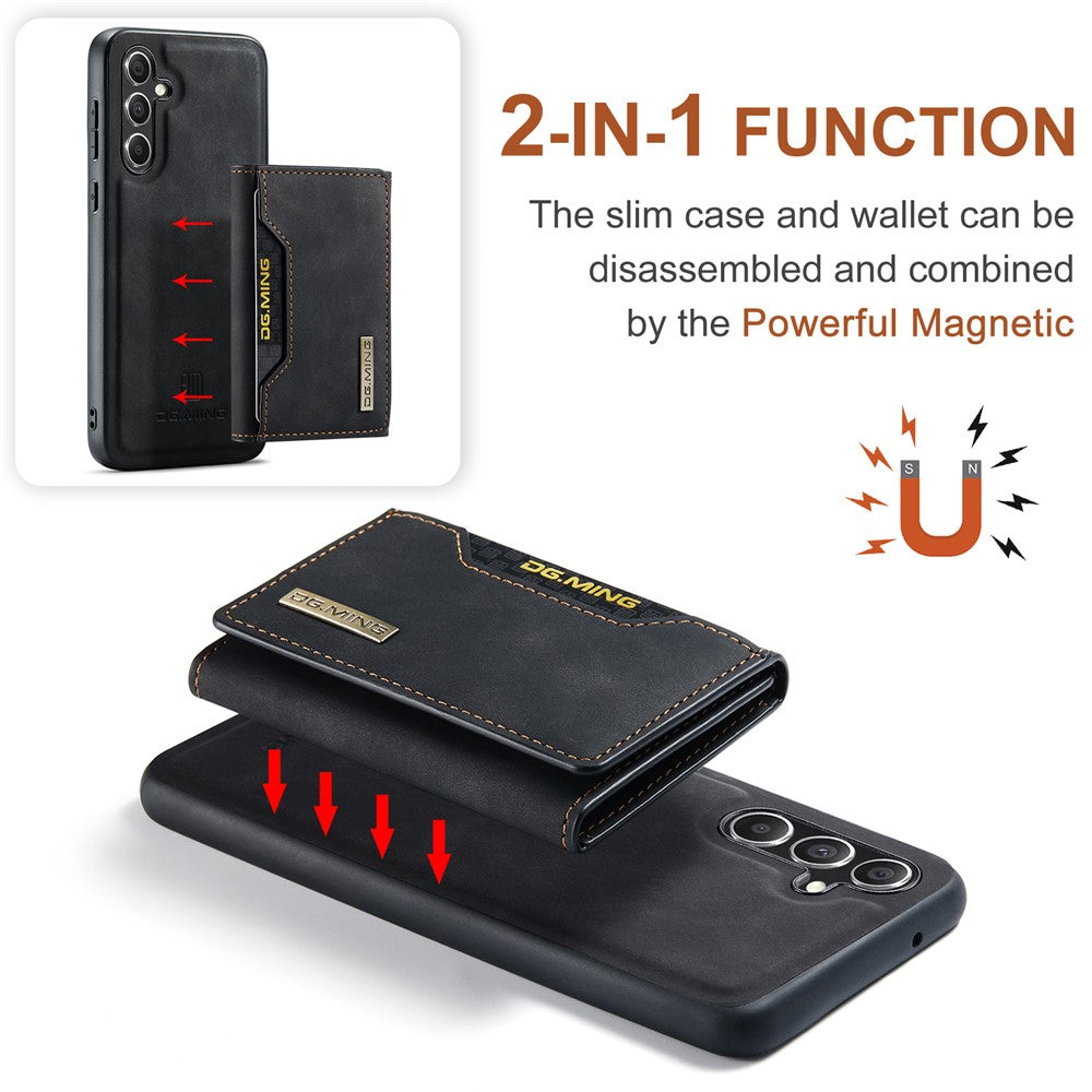DG.MING M2 Series for Samsung Galaxy S26+ PU Leather Tri-Fold Multiple Card Slots Holder Pocket Purse
