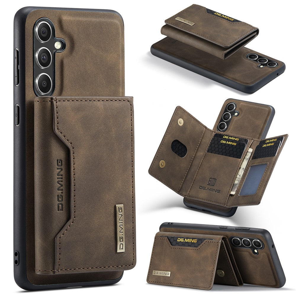 DG.MING M2 Series for Samsung Galaxy S26+ PU Leather Tri-Fold Multiple Card Slots Holder Pocket Purse