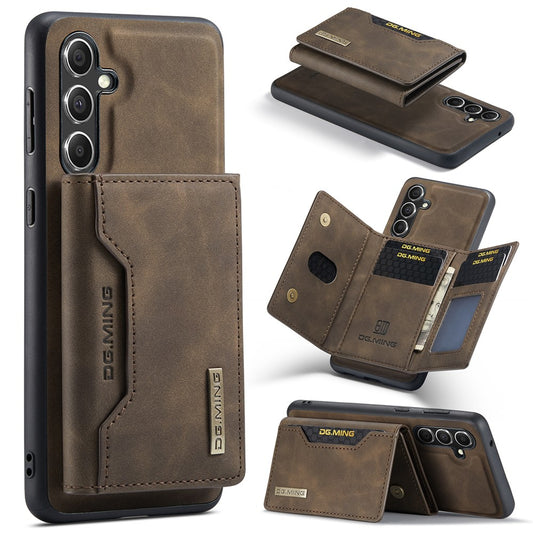 DG.MING M2 Series for Samsung Galaxy S26+ PU Leather Tri-Fold Multiple Card Slots Holder Pocket Purse