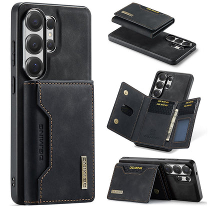 DG.MING M2 Series for Samsung Galaxy S26 Ultra PU Leather Tri-Fold Multiple Card Slots Holder Pocket Purse
