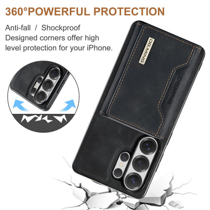 DG.MING M2 Series for Samsung Galaxy S26 Ultra PU Leather Tri-Fold Multiple Card Slots Holder Pocket Purse