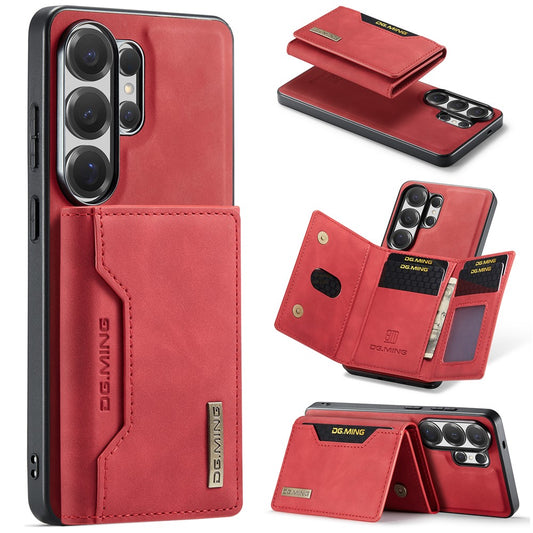 DG.MING M2 Series for Samsung Galaxy S26 Ultra PU Leather Tri-Fold Multiple Card Slots Holder Pocket Purse