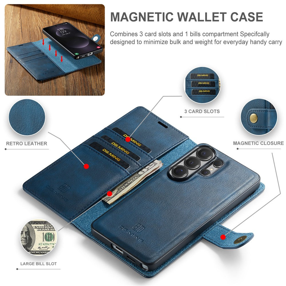 DG.MING for Samsung Galaxy S26 Ultra Case Detachable Wallet Stand Split Leather Phone Cover