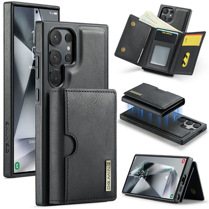 DG.MING M6 Series for Samsung Galaxy S26 Ultra Case RFID Blocking Wallet Multi-Layer Card Holder Coin Purse Bag