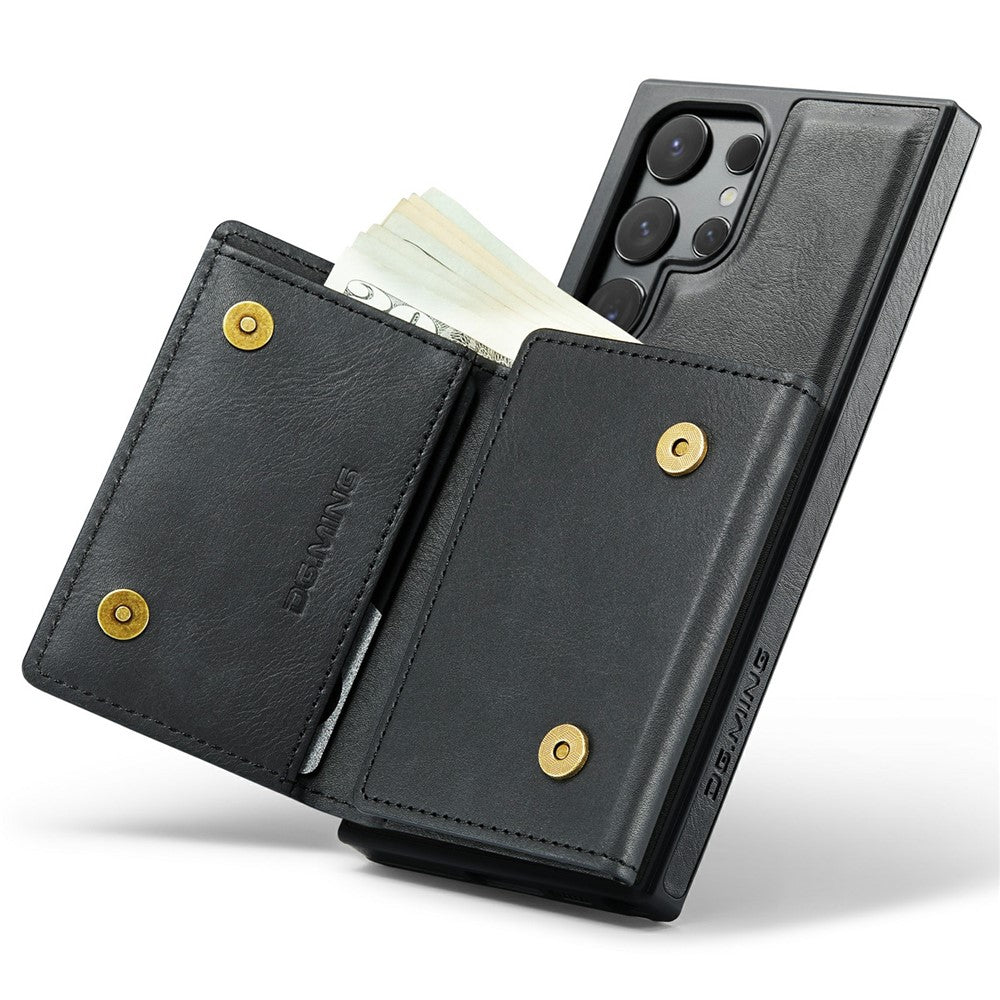 DG.MING M6 Series for Samsung Galaxy S26 Ultra Case RFID Blocking Wallet Multi-Layer Card Holder Coin Purse Bag