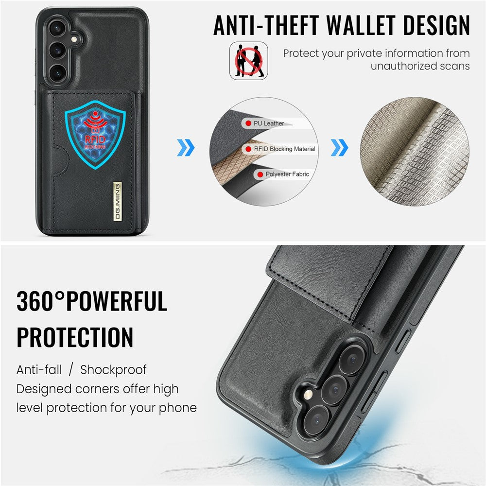 DG.MING M6 Series for Samsung Galaxy S26+ Case RFID Blocking Wallet Multi-Layer Card Holder Coin Purse Bag