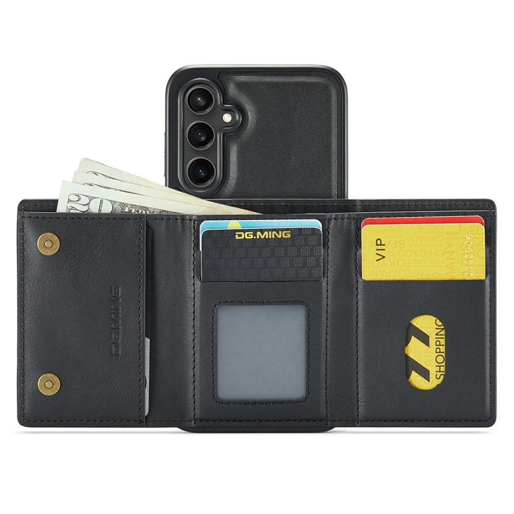 DG.MING M6 Series for Samsung Galaxy S26+ Case RFID Blocking Wallet Multi-Layer Card Holder Coin Purse Bag
