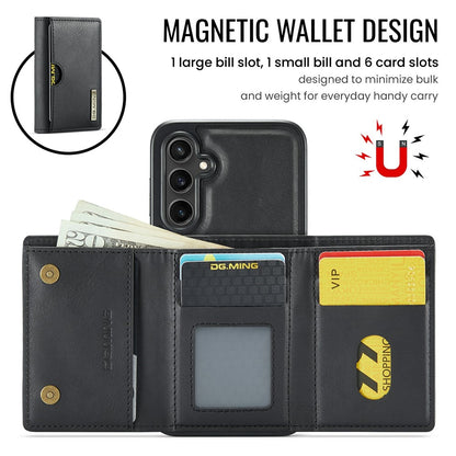 DG.MING M6 Series for Samsung Galaxy S26+ Case RFID Blocking Wallet Multi-Layer Card Holder Coin Purse Bag