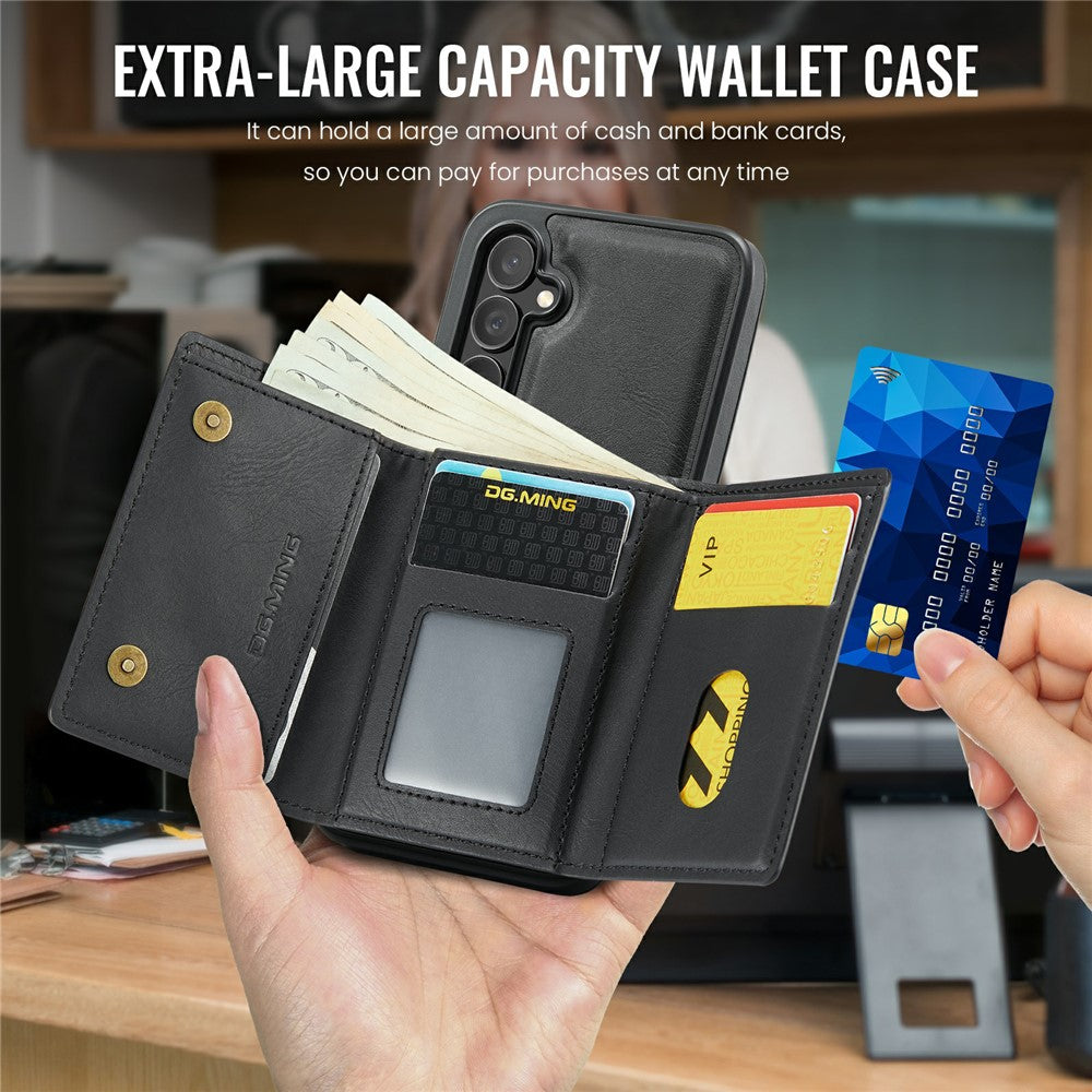 DG.MING M6 Series for Samsung Galaxy S26+ Case RFID Blocking Wallet Multi-Layer Card Holder Coin Purse Bag