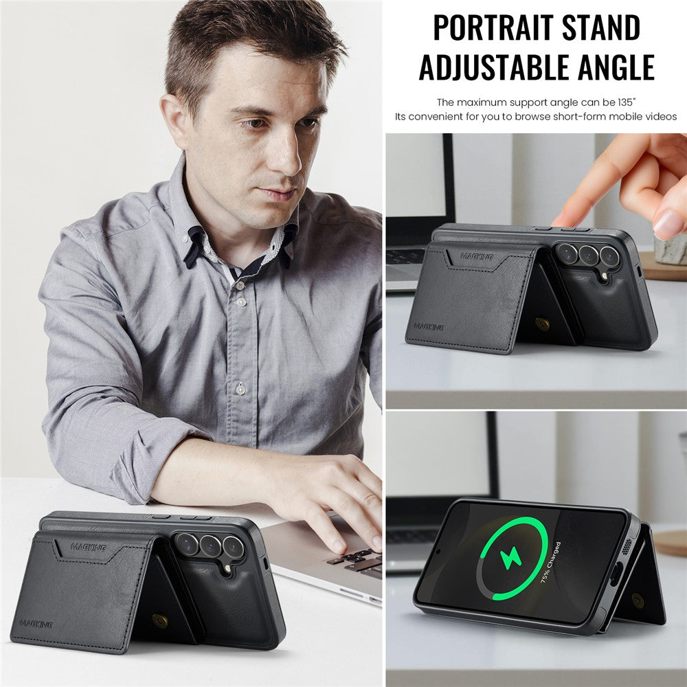 MAGKING K2 Series For Samsung Galaxy S26+ Magnetic Case PC + TPU + PU Phone Cover with RFID Blocking Wallet