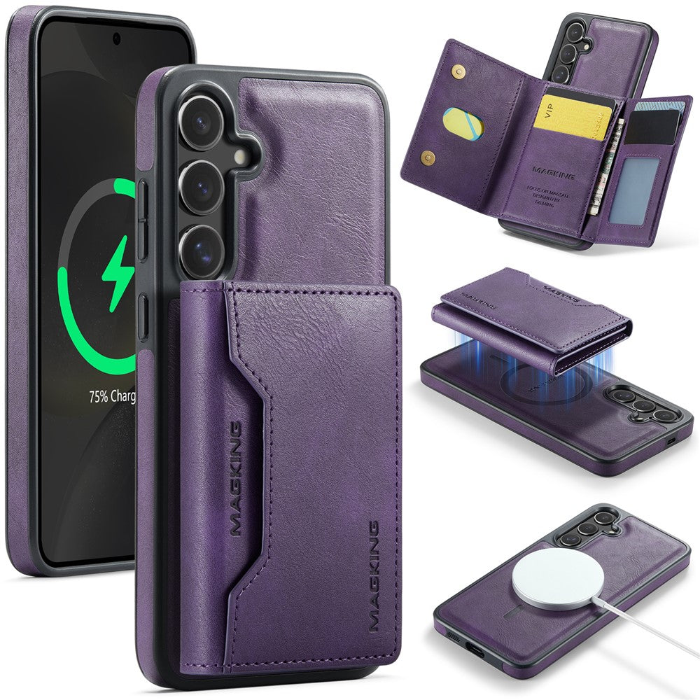 MAGKING K2 Series For Samsung Galaxy S26+ Magnetic Case PC + TPU + PU Phone Cover with RFID Blocking Wallet