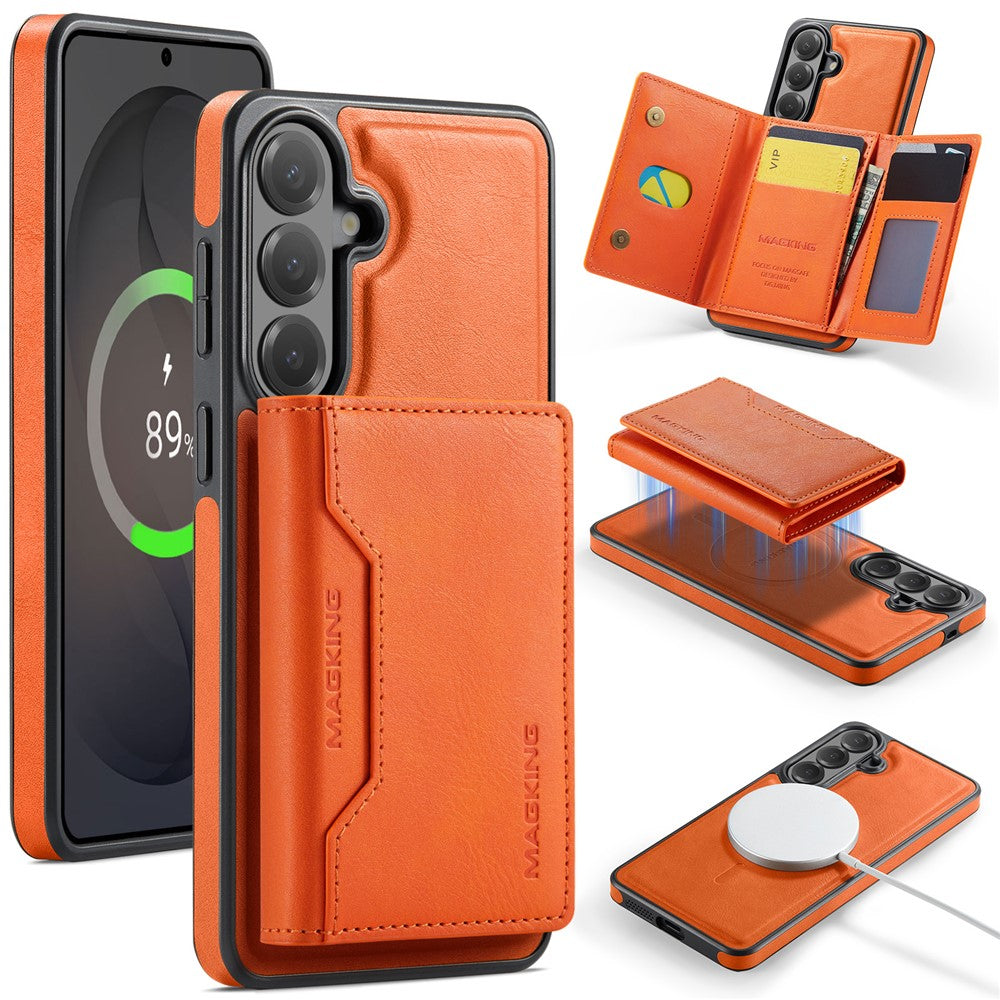 MAGKING K2 Series For Samsung Galaxy S26+ Magnetic Case PC + TPU + PU Phone Cover with RFID Blocking Wallet