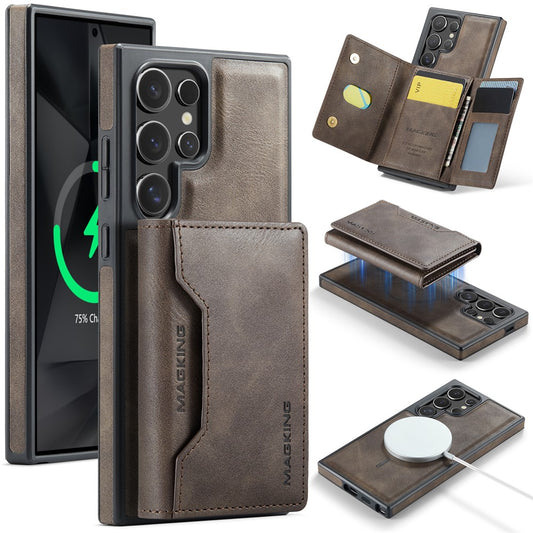 MAGKING K2 Series For Samsung Galaxy S26 Ultra Magnetic Case PC + TPU + PU Phone Cover with RFID Blocking Wallet