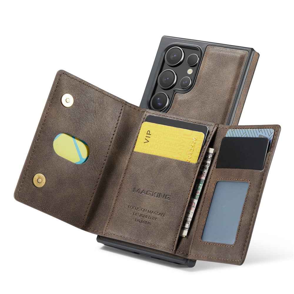 MAGKING K2 Series For Samsung Galaxy S26 Ultra Magnetic Case PC + TPU + PU Phone Cover with RFID Blocking Wallet