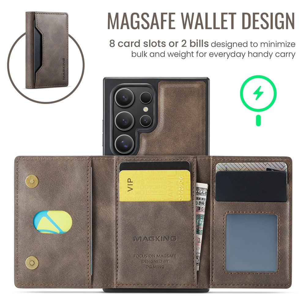 MAGKING K2 Series For Samsung Galaxy S26 Ultra Magnetic Case PC + TPU + PU Phone Cover with RFID Blocking Wallet