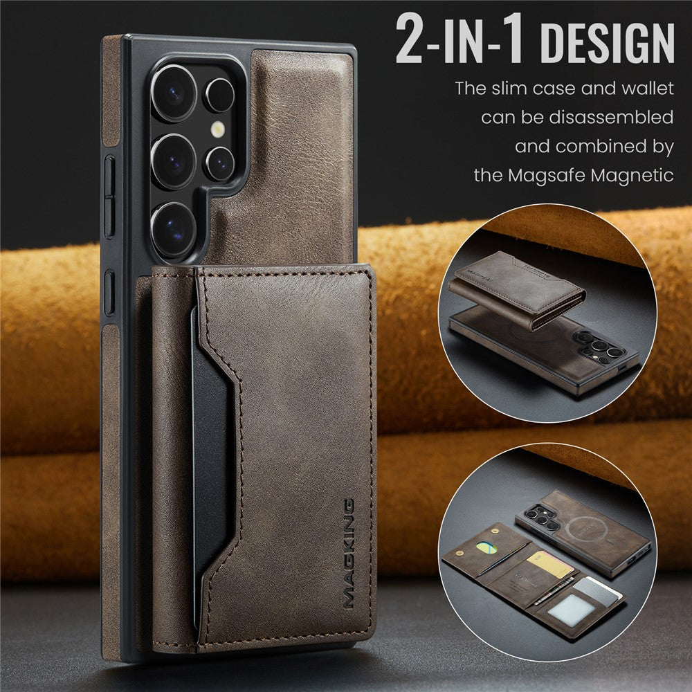 MAGKING K2 Series For Samsung Galaxy S26 Ultra Magnetic Case PC + TPU + PU Phone Cover with RFID Blocking Wallet