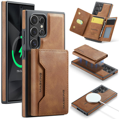 MAGKING K2 Series For Samsung Galaxy S26 Ultra Magnetic Case PC + TPU + PU Phone Cover with RFID Blocking Wallet